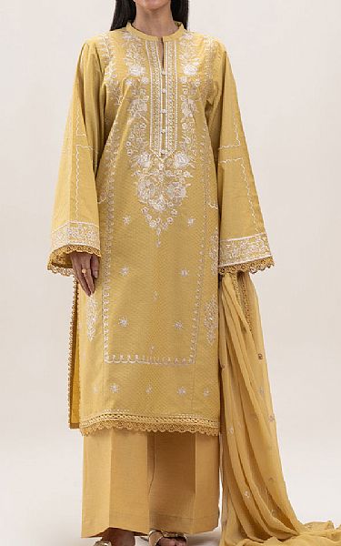 Beechtree Yellow Jacquard Suit | Pakistani Lawn Dress in USA- Image 1