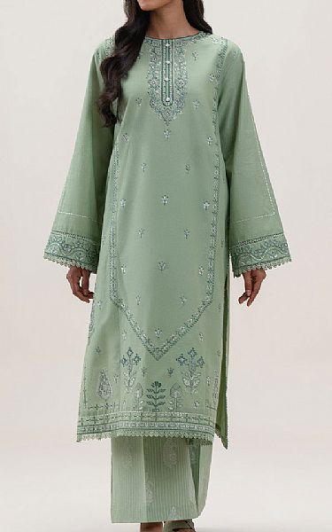 Beechtree Spanish Green Lawn Suit (2 Pcs) | Pakistani Lawn Dress in USA- Image 1
