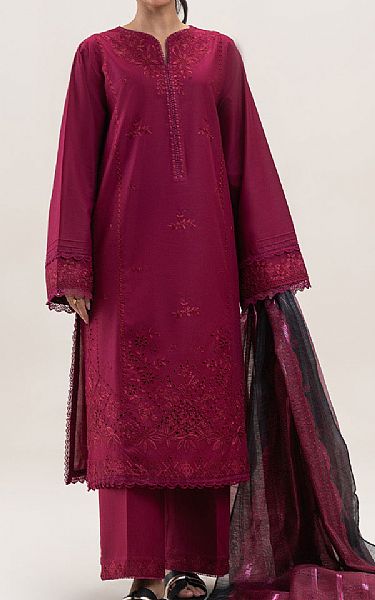 Beechtree Wine Red Lawn Suit | Pakistani Lawn Dress in USA- Image 1