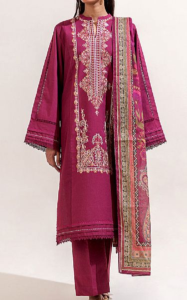 Beechtree Hot Pink Lawn Suit (2 Pcs) | Pakistani Lawn Dress in USA- Image 1
