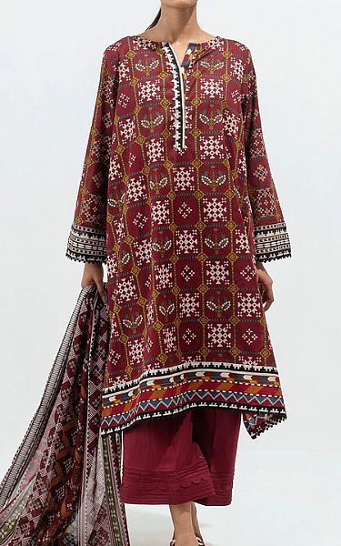 Beechtree Maroon Lawn Suit (2 Pcs) | Pakistani Dresses in USA- Image 1