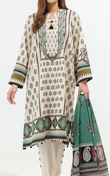 Beechtree Off-white Lawn Suit | Pakistani Dresses in USA- Image 1