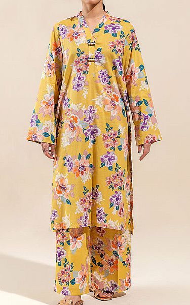 Beechtree Mustard Lawn Suit (2 Pcs) | Pakistani Lawn Suits- Image 1