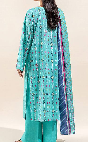 Beechtree Turquoise Lawn Suit (2 Pcs) | Pakistani Lawn Suits- Image 2