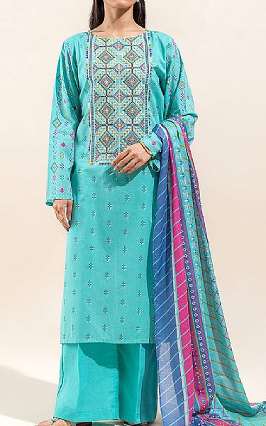 Beechtree Turquoise Lawn Suit (2 pcs) | Pakistani Lawn Suits- Image 1