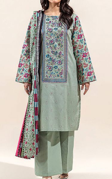 Beechtree Spanish Green Lawn Suit (2 pcs) | Pakistani Lawn Suits- Image 1