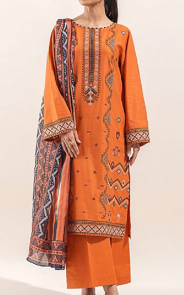Beechtree Halloween Orange Lawn Suit (2 pcs) | Pakistani Lawn Suits- Image 1