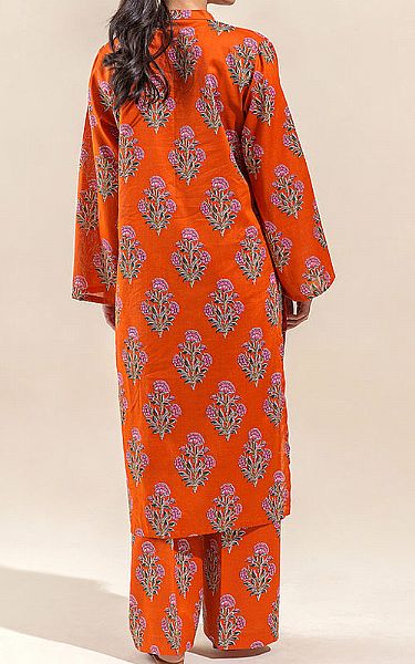 Beechtree Bright Orange Lawn Suit (2 Pcs) | Pakistani Lawn Suits- Image 2
