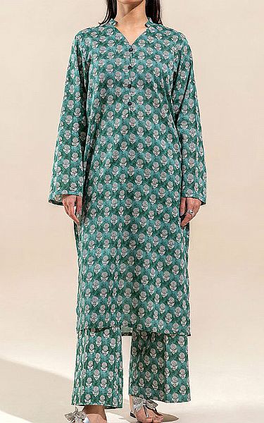 Beechtree Teal Lawn Suit (2 Pcs) | Pakistani Lawn Suits- Image 1