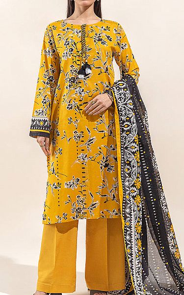 Beechtree Mustard Lawn Suit (2 Pcs) | Pakistani Lawn Suits- Image 1