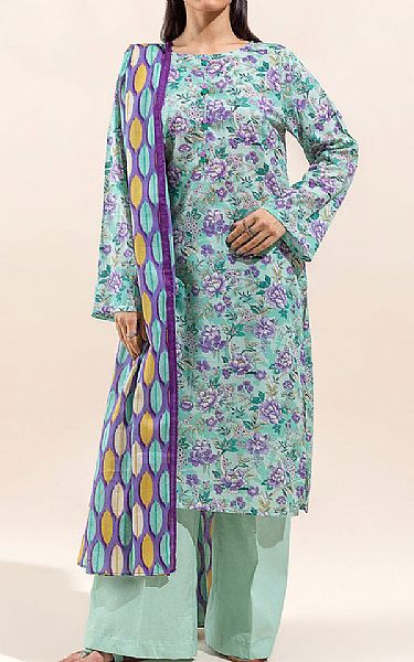 Beechtree Pale Aqua Lawn Suit (2 pcs) | Pakistani Lawn Suits- Image 1