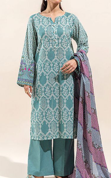Beechtree Sea Green Lawn Suit (2 Pcs) | Pakistani Lawn Suits- Image 1