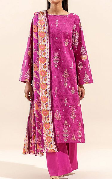 Beechtree Raspberry Pink Lawn Suit | Pakistani Lawn Suits- Image 1