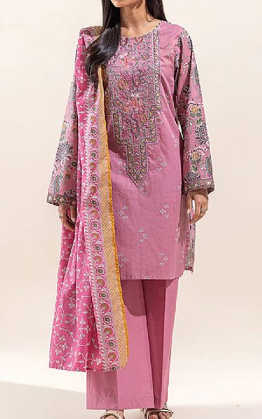 Beechtree Dull Pink Lawn Suit | Pakistani Lawn Suits- Image 1
