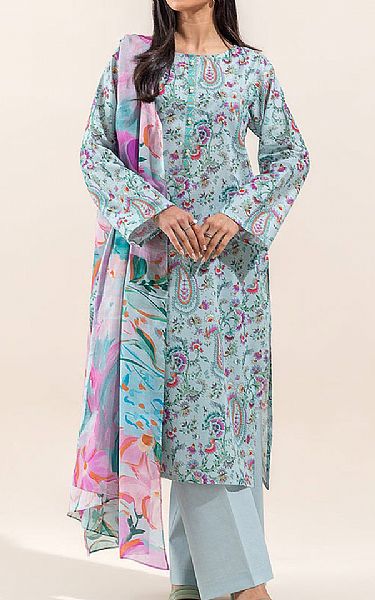 Beechtree Pale Aqua Lawn Suit | Pakistani Lawn Suits- Image 1