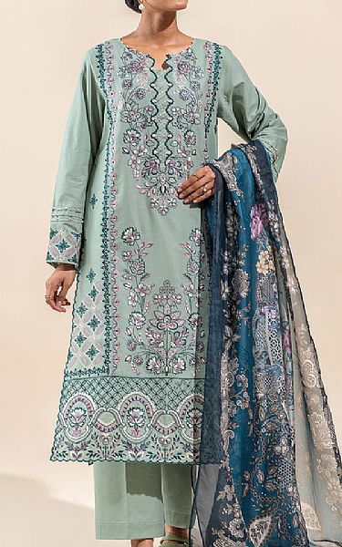 Beechtree Summer Green Lawn Suit | Pakistani Lawn Suits- Image 1