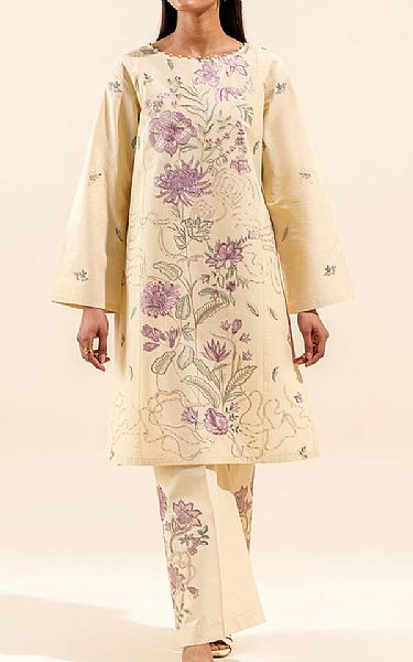 Beechtree Dairy Cream Lawn Suit (2 pcs) | Pakistani Lawn Suits- Image 1