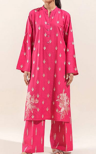 Beechtree Cerise Pink Lawn Suit (2 pcs) | Pakistani Lawn Suits- Image 1