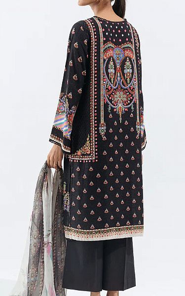 Beechtree Off-white/Black Karandi Suit | Pakistani Winter Dresses- Image 2