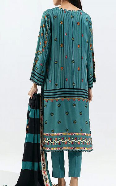 Beechtree Light Turquoise Linen Suit | Pakistani Winter Dresses- Image 2