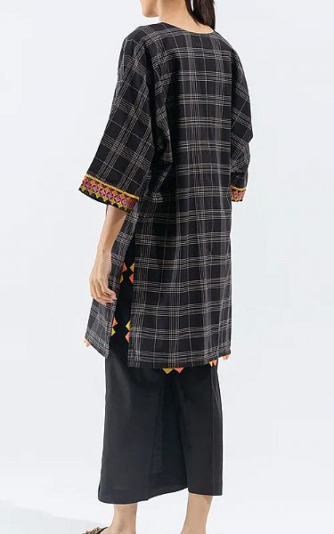 Beechtree Black Yarn Dyed Kurti | Pakistani Dresses in USA- Image 2