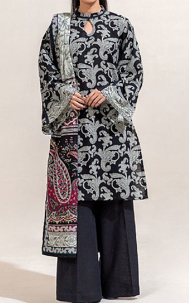 Beechtree Black Khaddar Suit (2 Pcs) | Pakistani Winter Dresses in USA- Image 1