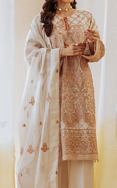 Beechtree Ivory Net Suit | Pakistani Embroidered Chiffon Dresses- Image 2