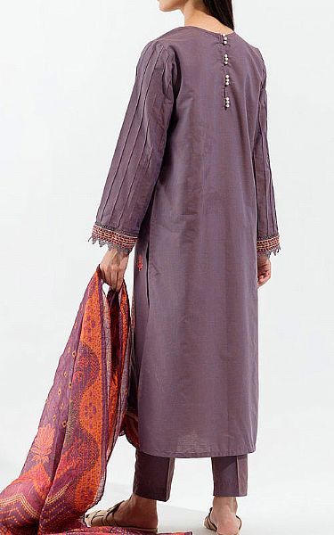 Beechtree Mauve/Orange Cambric Suit | Pakistani Winter Dresses- Image 2