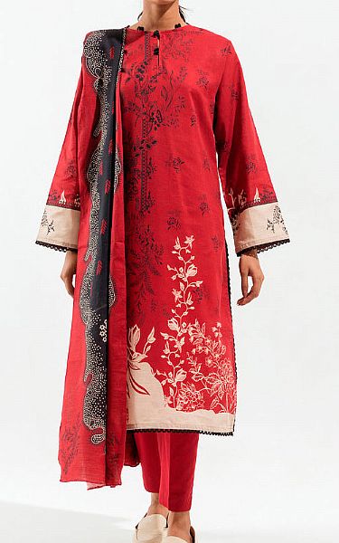 Beechtree Scarlet Khaddar Suit | Pakistani Dresses in USA- Image 1
