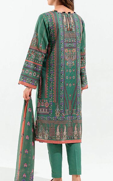 Beechtree Emerald Green Khaddar Suit | Pakistani Winter Dresses- Image 2
