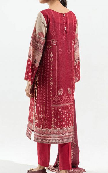 Beechtree Ruby Red Khaddar Suit | Pakistani Winter Dresses- Image 2