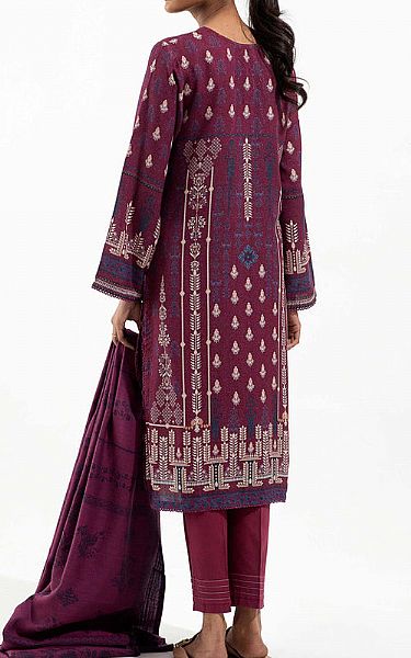 Beechtree Plum Khaddar Suit | Pakistani Winter Dresses- Image 2