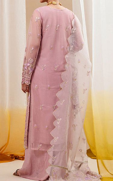 Beechtree Baby Pink Organza Suit | Pakistani Embroidered Chiffon Dresses- Image 2