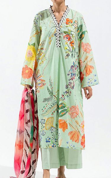 Beechtree Light Green Lawn Suit | Pakistani Lawn Suits- Image 1
