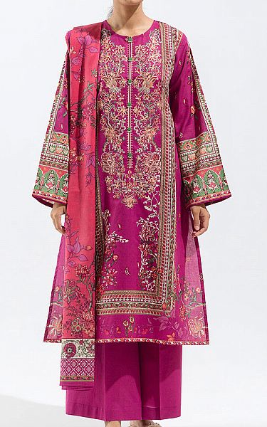 Beechtree Shocking Pink Lawn Suit (2 Pcs) | Pakistani Lawn Suits- Image 1