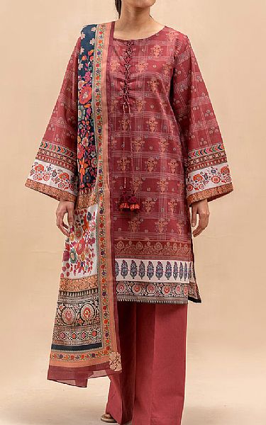 Beechtree Pastel Red Lawn Suit | Pakistani Lawn Dress in USA- Image 1