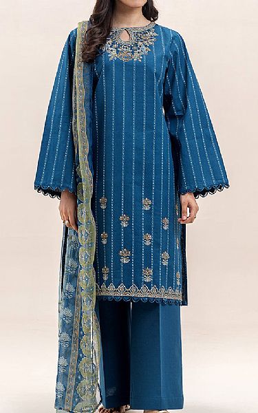 Beechtree Denim Blue Lawn Suit (2 pcs) | Pakistani Lawn Dress in USA- Image 1