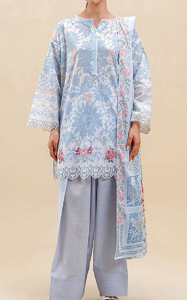 Beechtree Off White/Light Blue Lawn Suit | Pakistani Lawn Dress in USA- Image 1