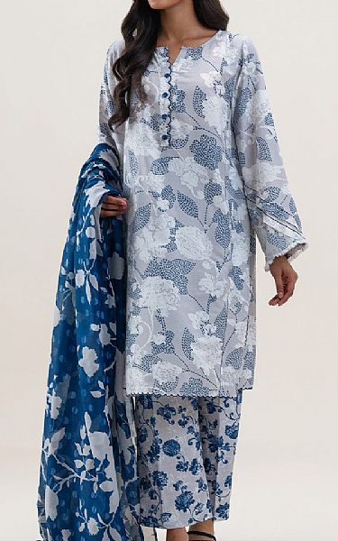 Beechtree Grey/Blue Lawn Suit | Pakistani Lawn Dress in USA- Image 1