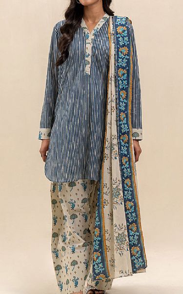 Beechtree Blue/Ivory Lawn Suit | Pakistani Lawn Dress in USA- Image 1