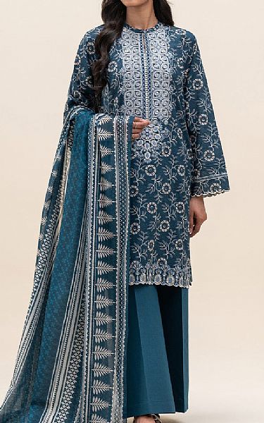 Beechtree Deep Sea Blue Lawn Suit | Pakistani Lawn Dress in USA- Image 1
