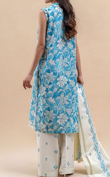 Beechtree Turquoise/Off White Lawn Suit | Pakistani Lawn Dress in USA- Image 2