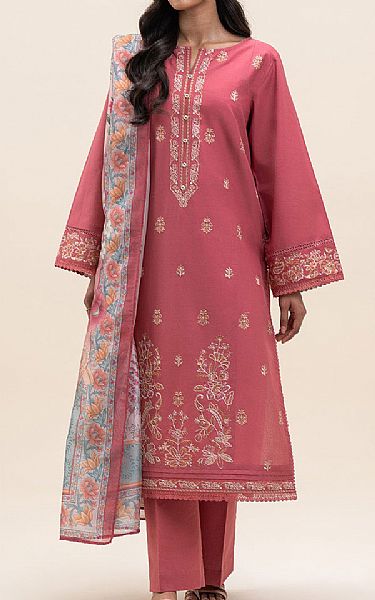 Beechtree Rose Pink Lawn Suit | Pakistani Lawn Dress in USA- Image 1