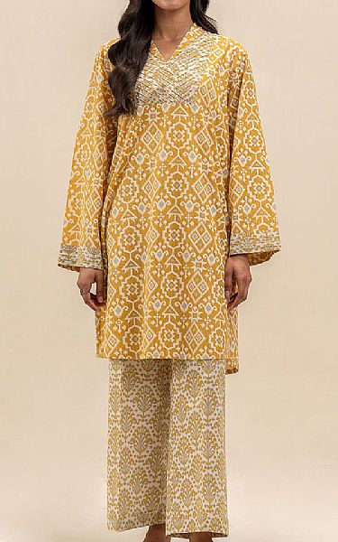 Beechtree Mustard/Off White Lawn Suit (2 pcs) | Pakistani Lawn Dress in USA- Image 1