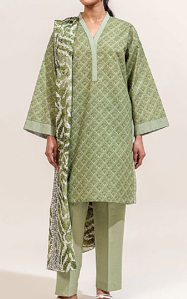 Beechtree Sage Green Lawn Suit (2 pcs) | Pakistani Lawn Dress in USA- Image 1
