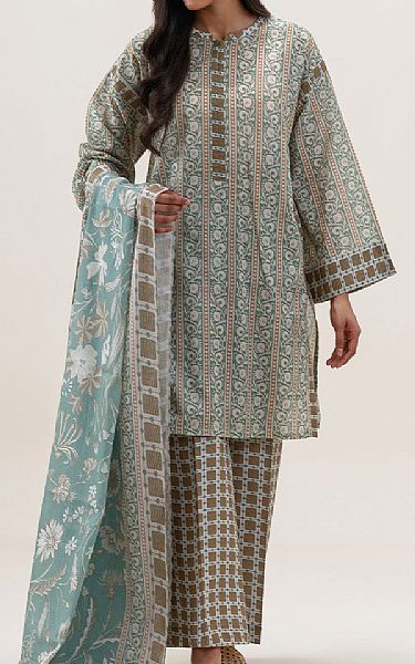 Beechtree Green/Off White Lawn Suit | Pakistani Lawn Dress in USA- Image 1