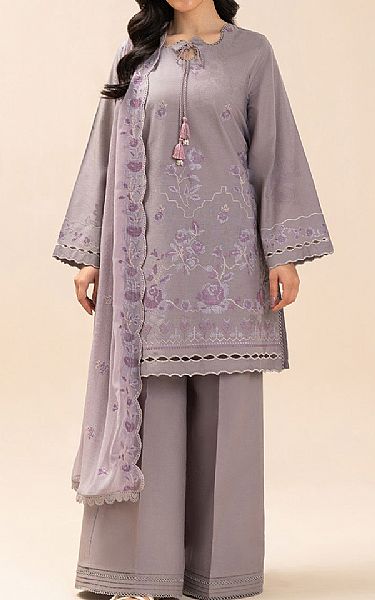 Beechtree Dusty Grey Jacquard Suit | Pakistani Lawn Dress in USA- Image 1