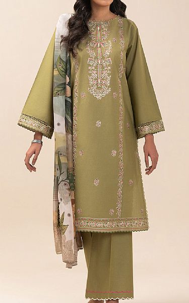 Beechtree Olive Green Lawn Suit (2 pcs) | Pakistani Lawn Dress in USA- Image 1
