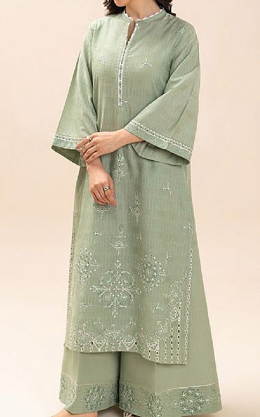 Beechtree Sage Green Jacquard Suit (2 pcs) | Pakistani Lawn Dress in USA- Image 1