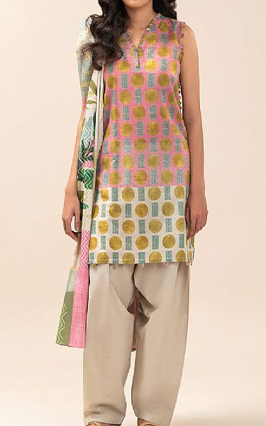 Beechtree Pink/Beige Lawn Suit | Pakistani Lawn Dress in USA- Image 1